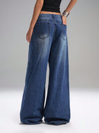 Deconstructed Fly Extra Wide Leg Jeans