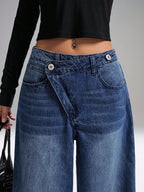 Deconstructed Fly Extra Wide Leg Jeans