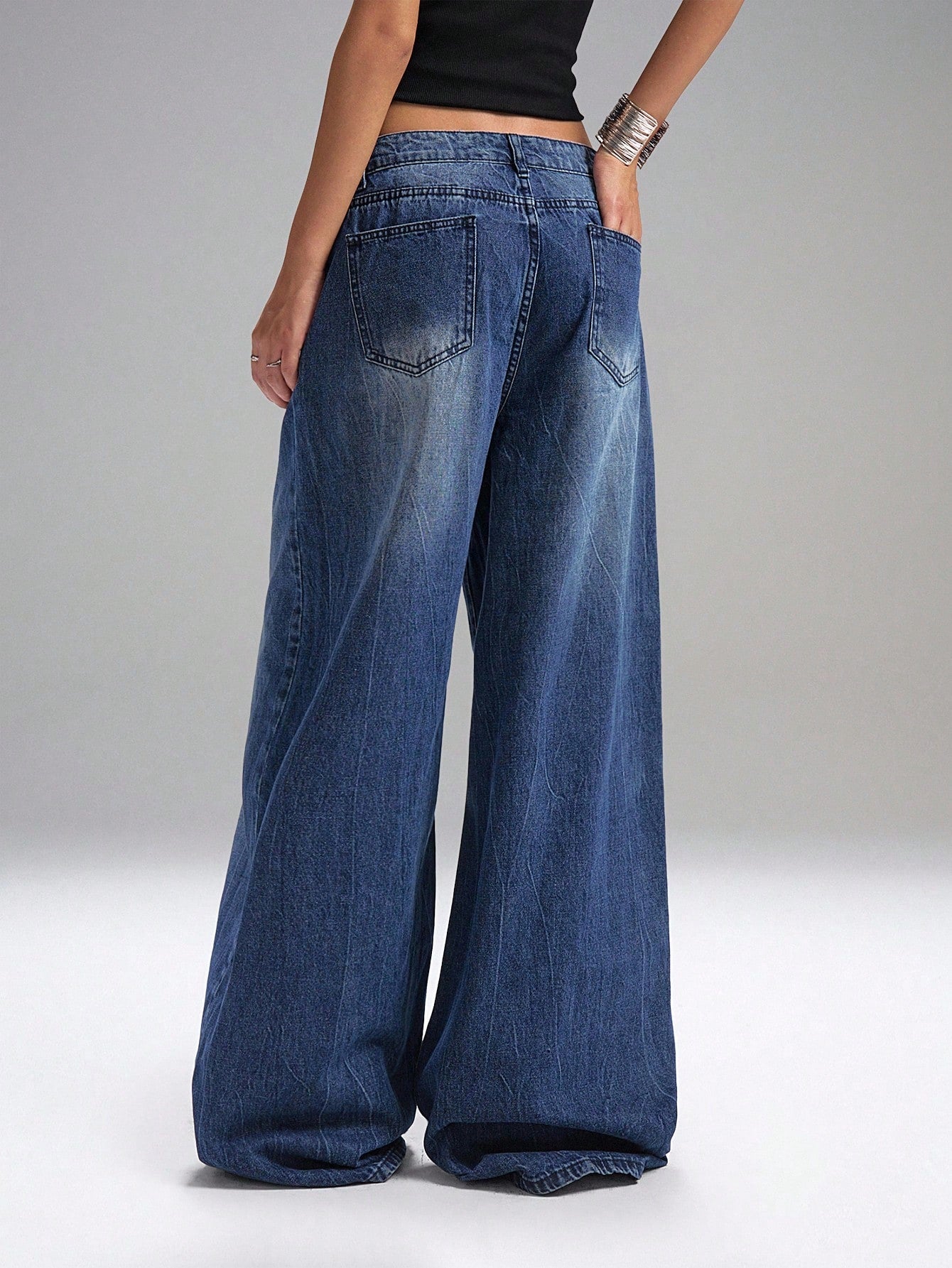 Deconstructed Fly Extra Wide Leg Jeans