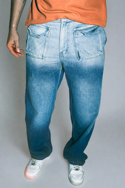 Oh So Blue Shades Loose Straight Fit Jeans