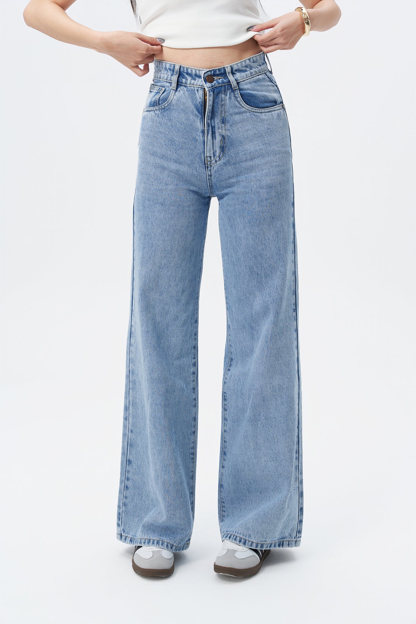 Malibu Blue Fade Wide Jeans