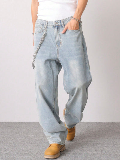 Muted Blue Baggy Jeans