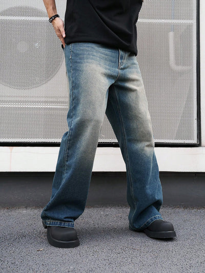 Aged Wash Relaxed Baggy Jeans