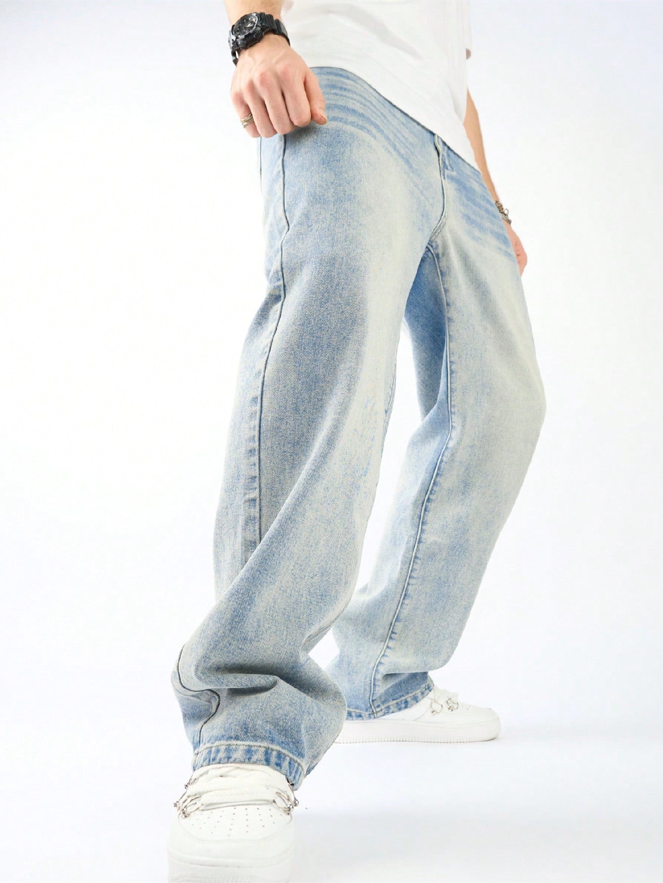 Steel Blue Straight Fit Jeans