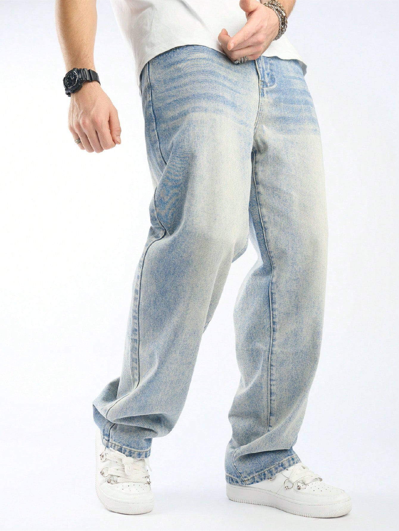 Steel Blue Straight Fit Jeans