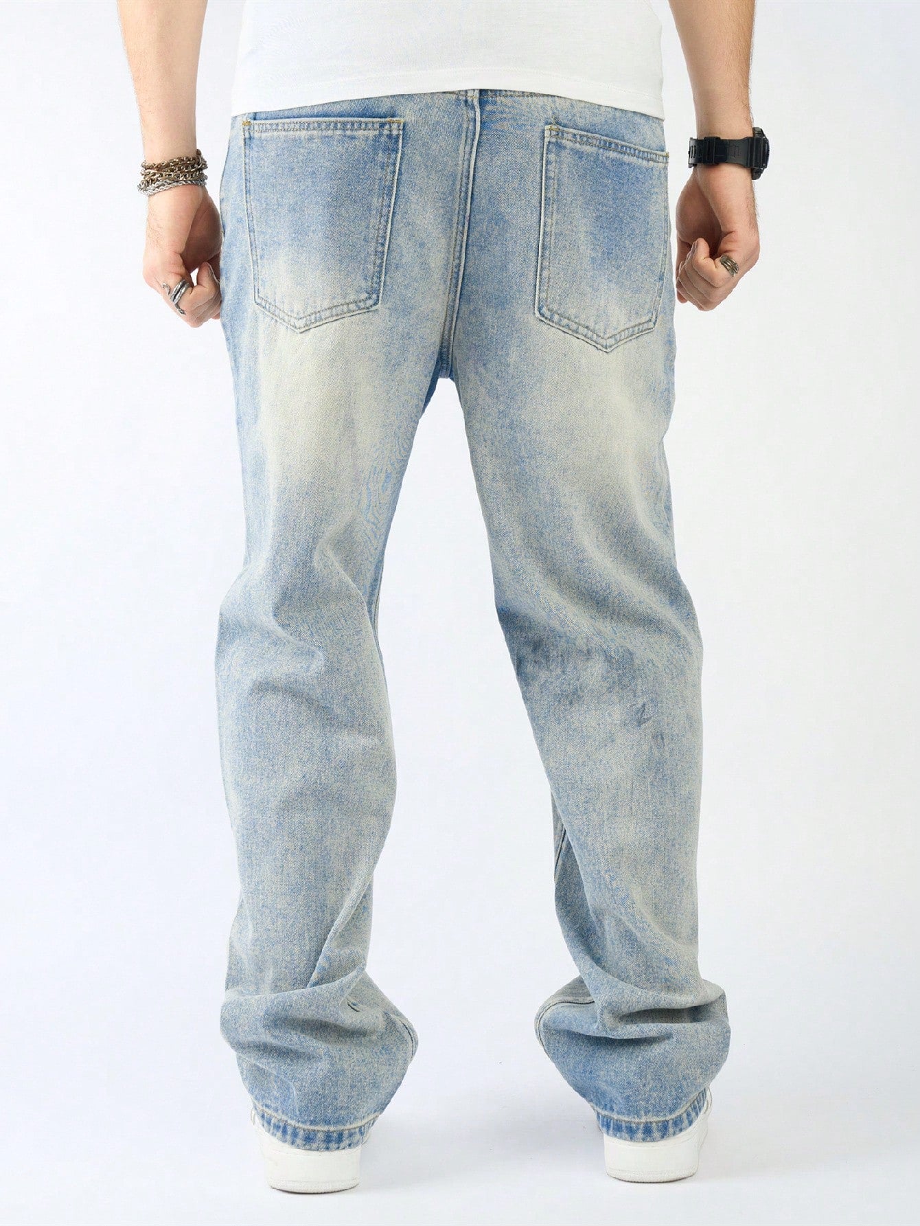 Steel Blue Straight Fit Jeans