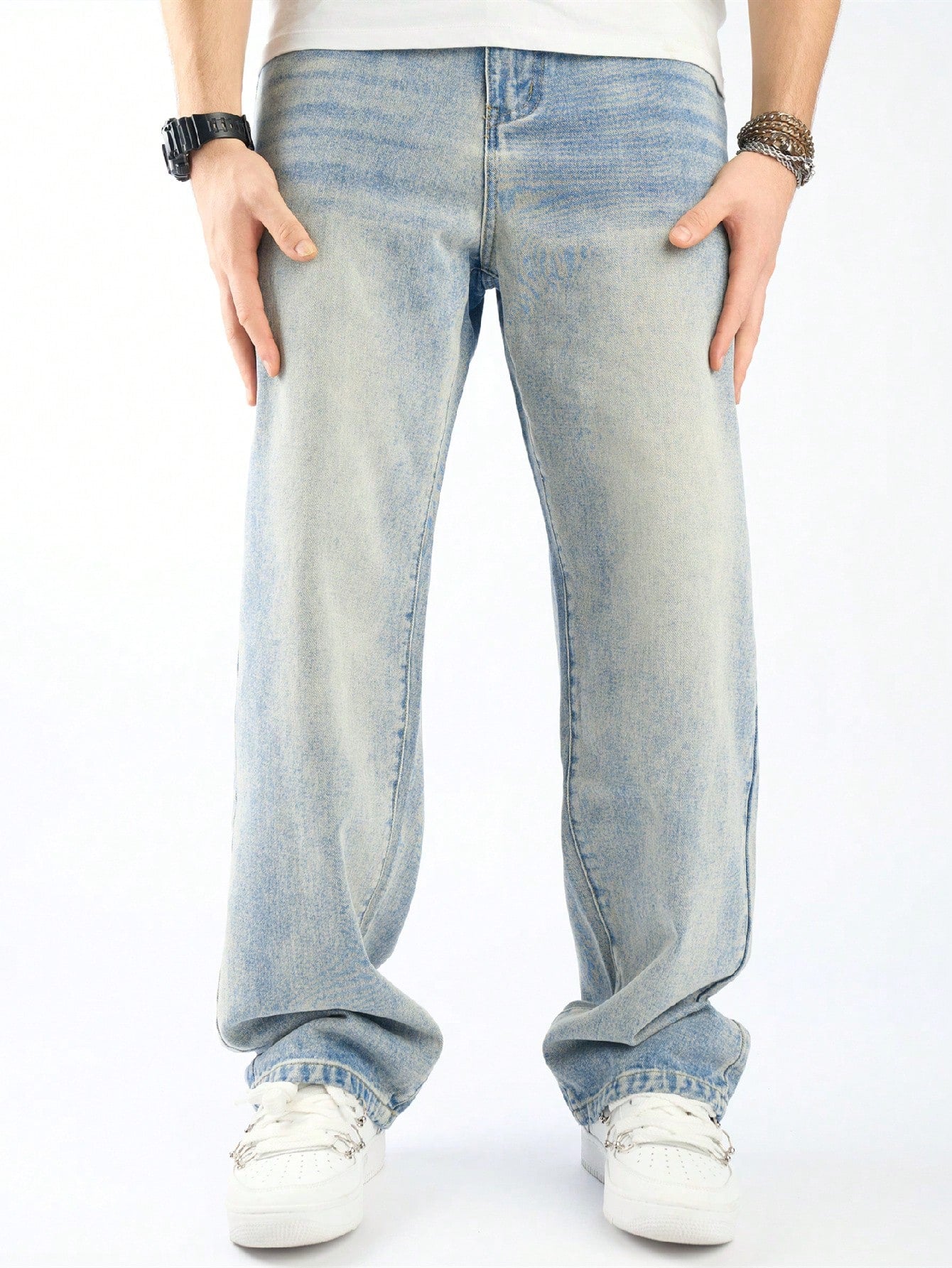 Steel Blue Straight Fit Jeans
