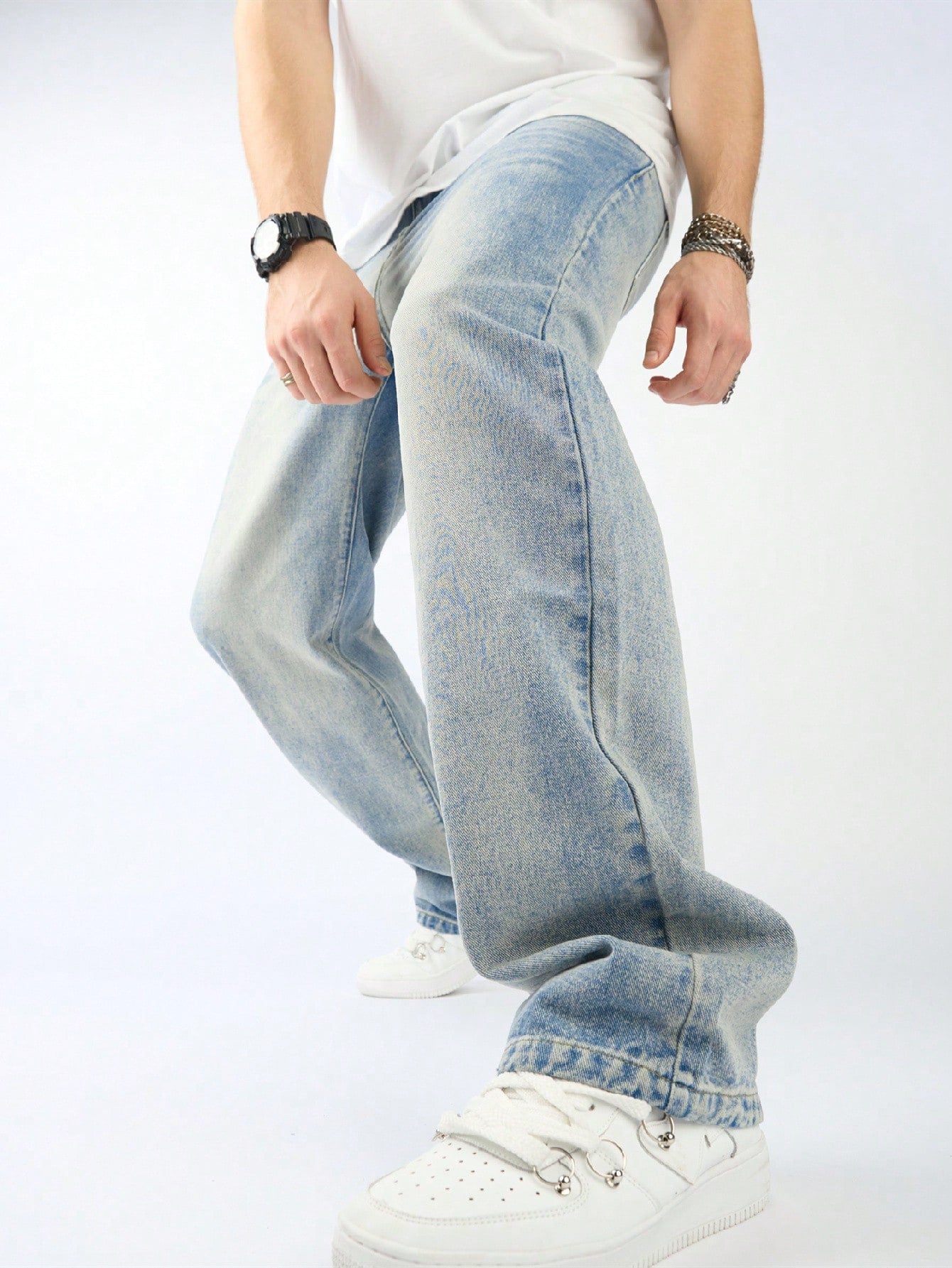Steel Blue Straight Fit Jeans