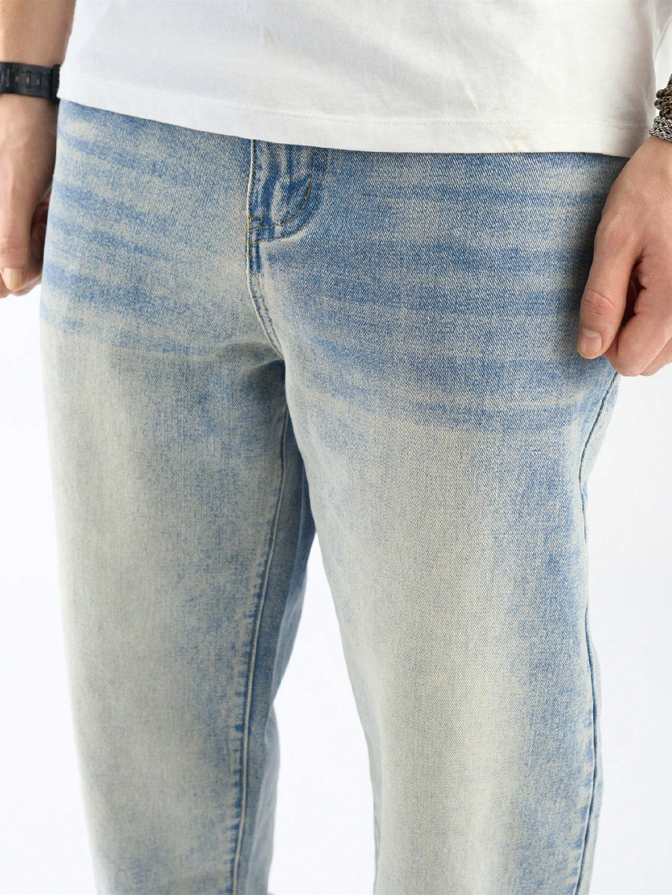 Steel Blue Straight Fit Jeans