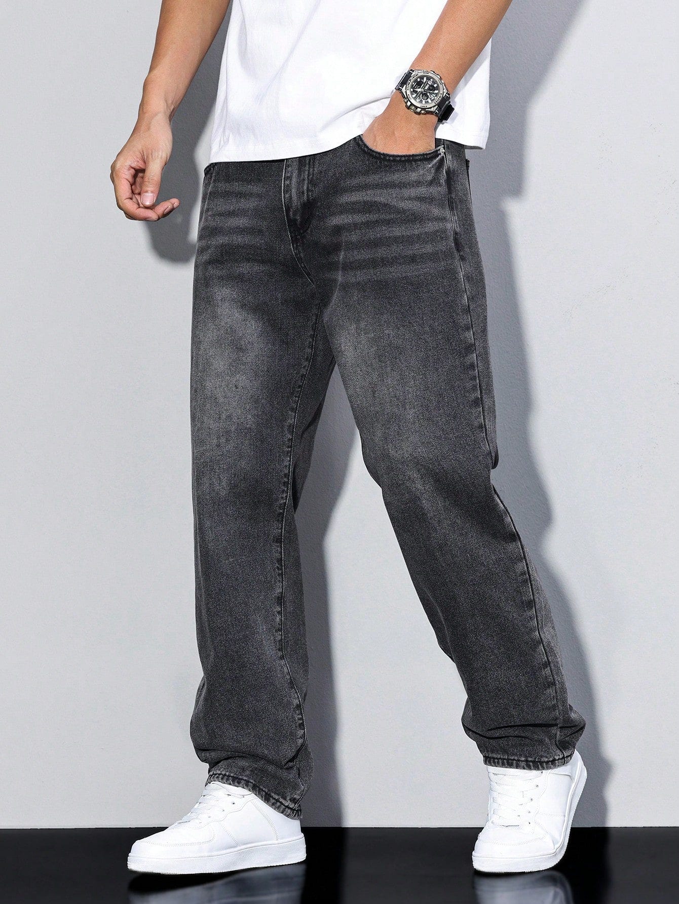 Shadow Crest Straight Fit Jeans