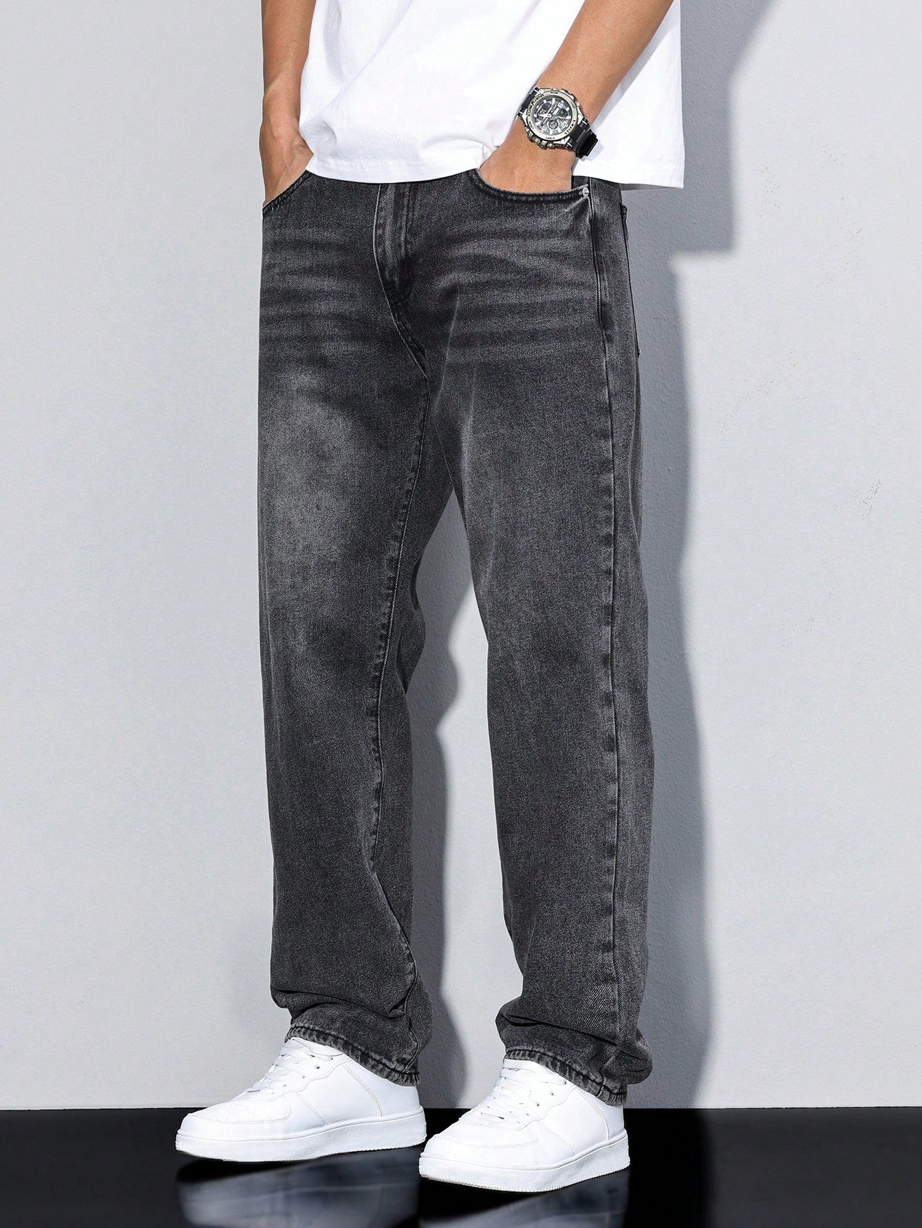 Shadow Crest Straight Fit Jeans