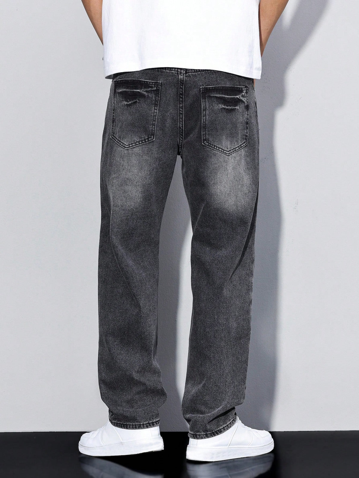 Shadow Crest Straight Fit Jeans - Faded Charcoal - Image 4