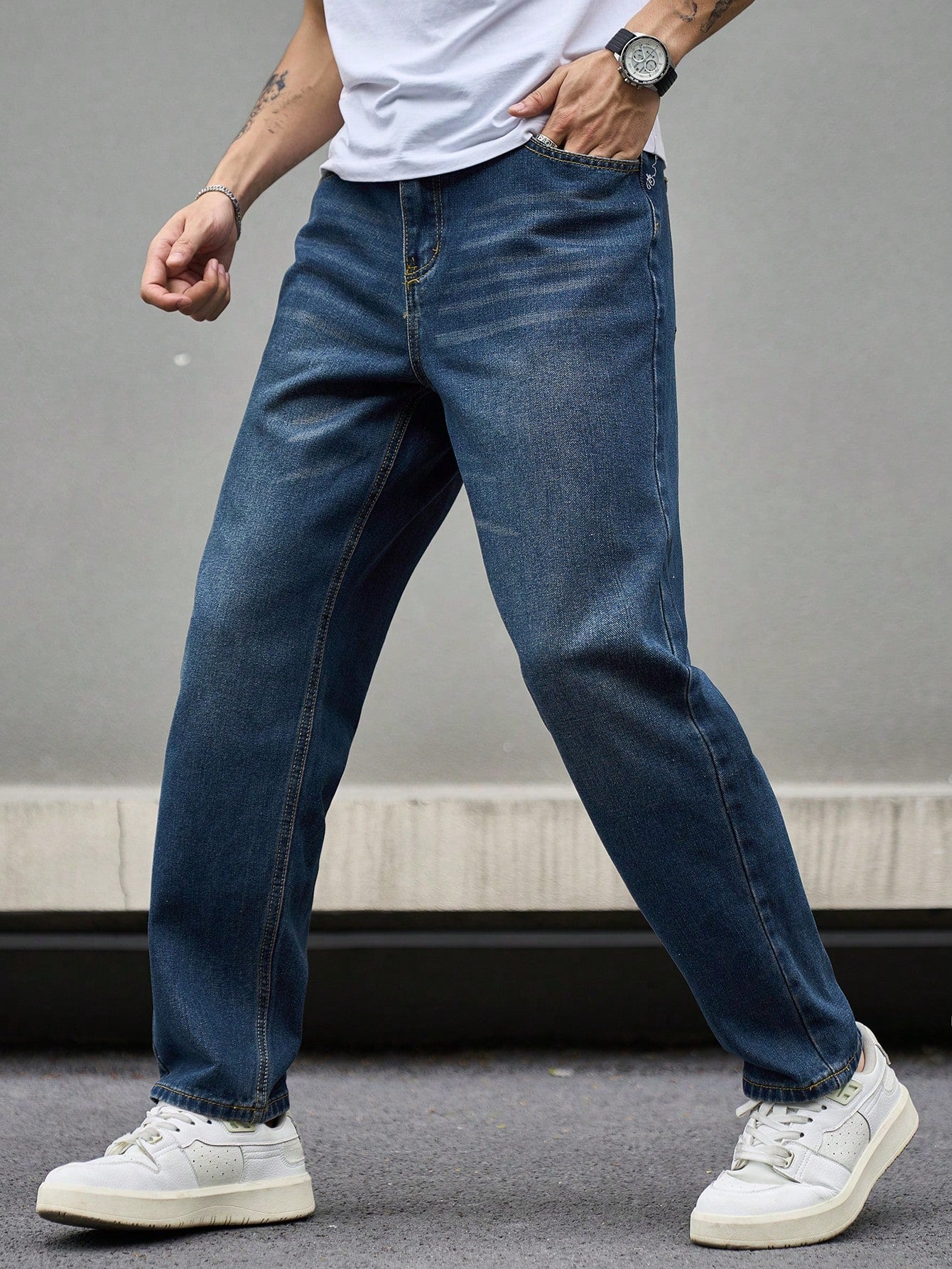 Royal Indigo Blue Straight Fit Jeans