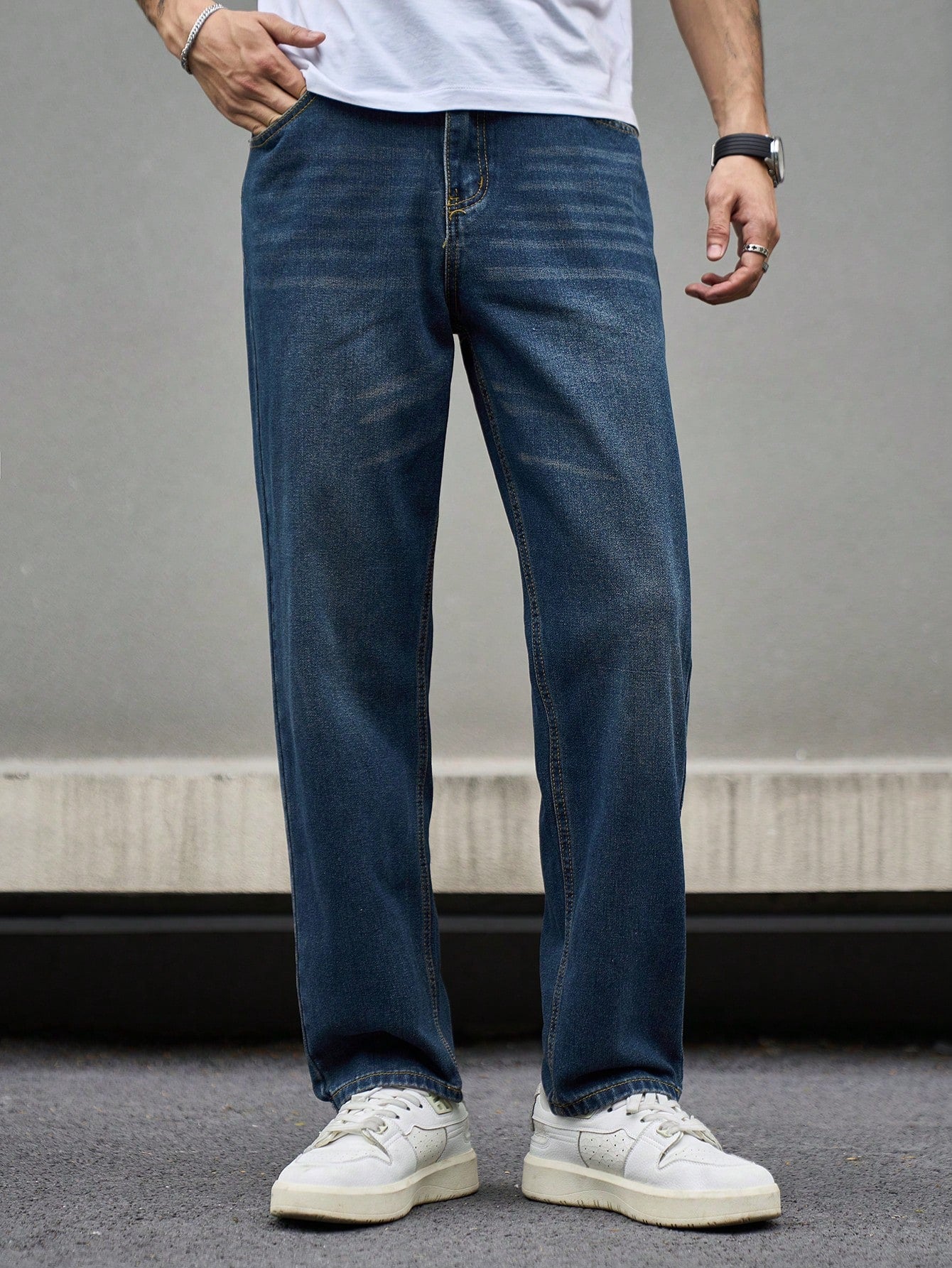 Royal Indigo Blue Straight Fit Jeans