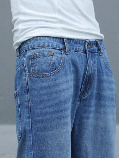 Retro Blue Wash Baggy Jeans