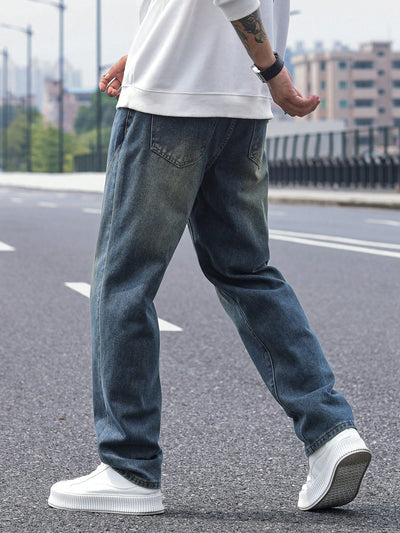 Subtle Fade Blue Straight Fit Jeans