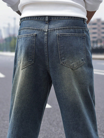 Subtle Fade Blue Straight Fit Jeans
