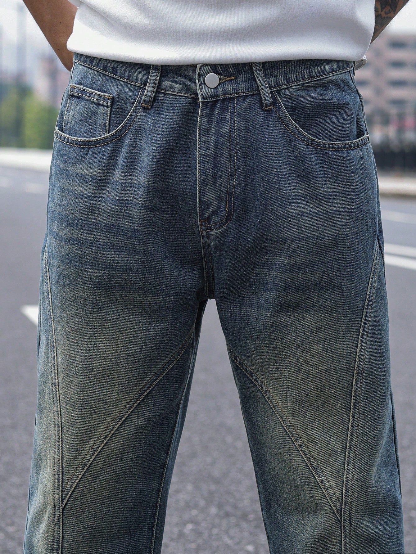 Subtle Fade Blue Straight Fit Jeans