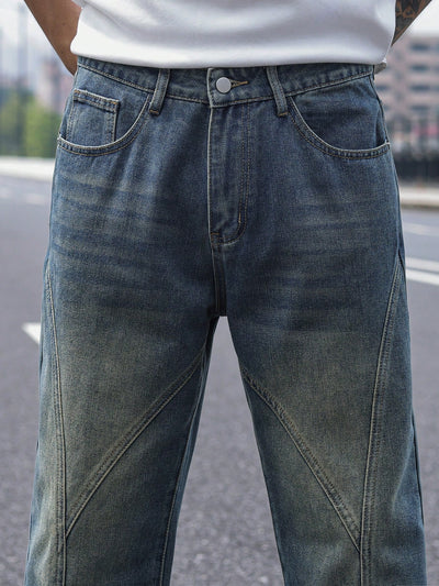 Subtle Fade Blue Straight Fit Jeans