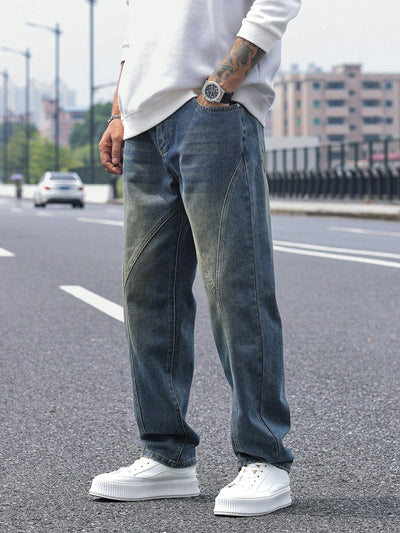 Subtle Fade Blue Straight Fit Jeans