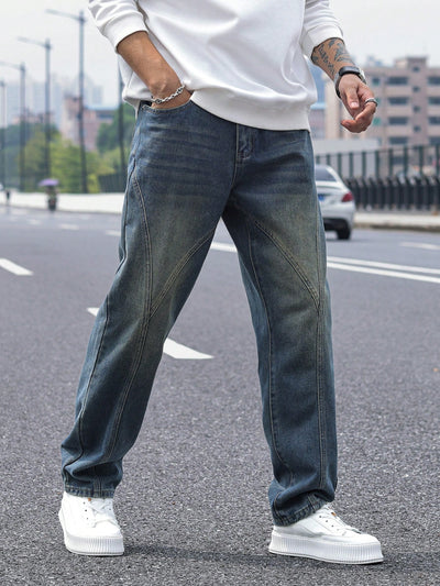 Subtle Fade Blue Straight Fit Jeans