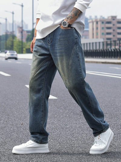 Subtle Fade Blue Straight Fit Jeans