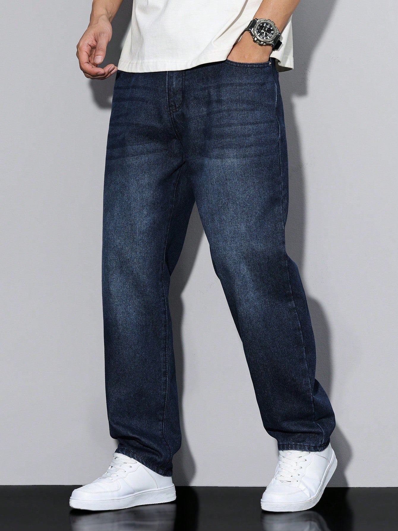 Raw Indigo Straight Fit Jeans