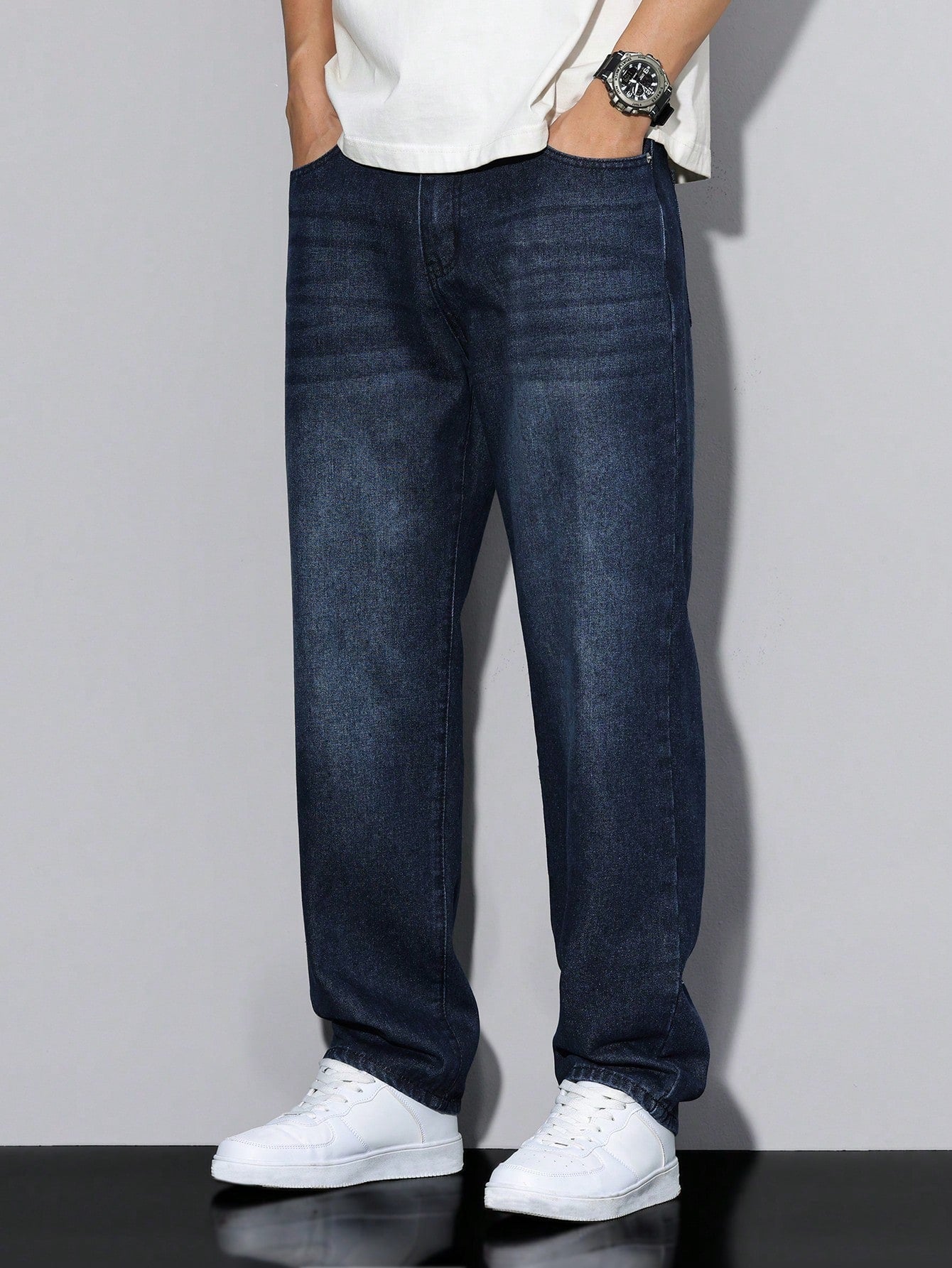 Raw Indigo Straight Fit Jeans
