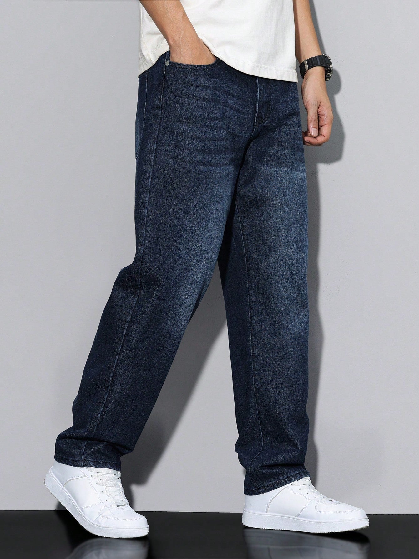 Raw Indigo Straight Fit Jeans