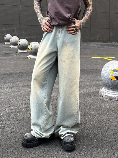 Blue Tabacco Wash Baggy Jeans