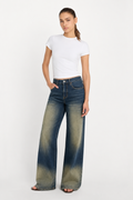 Sun-Burst Blue Wide Leg Jeans