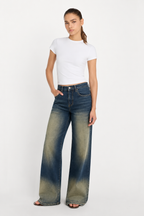 Sun-Burst Blue Wide Leg Jeans