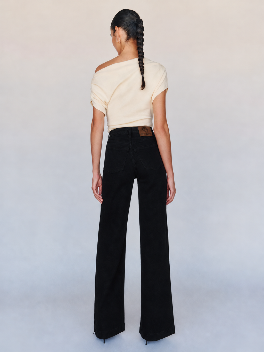 Black Wide Leg High Rise Jeans
