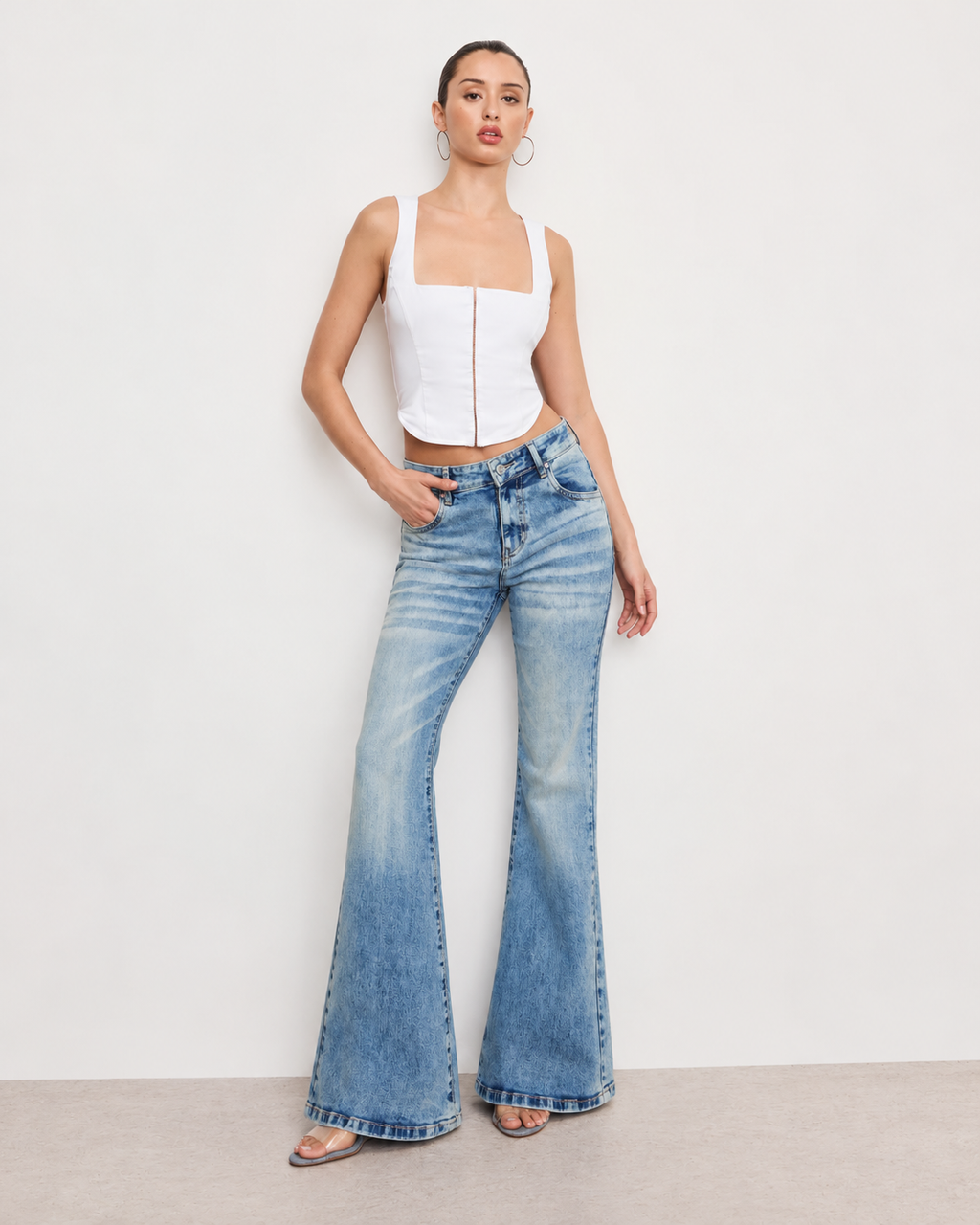 Blue Rinse Flare Fit Jeans