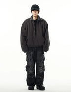 Faded Black Multi Purpose Pocket Baggy Cargo Jeans