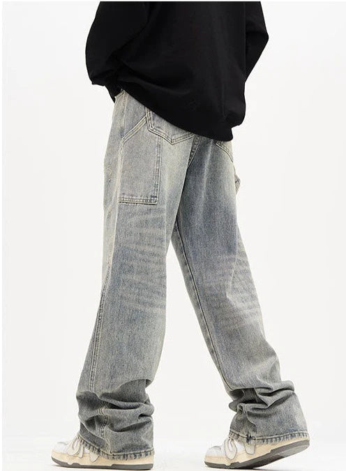 Blue Sand Washed Baggy Jeans