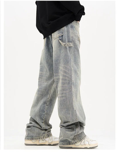 Blue Sand Washed Baggy Jeans