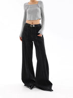 Black Chrome Extra Wide Leg Jeans
