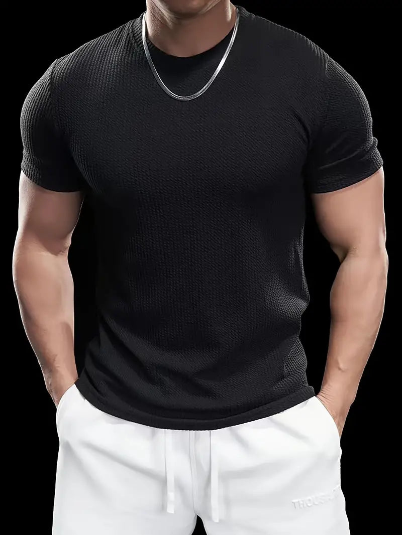 Premium Textured Round Neck T- Shirt