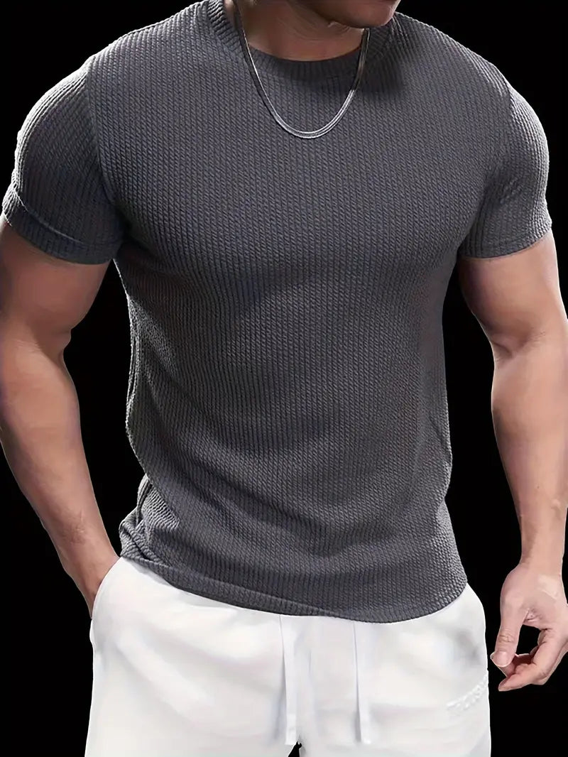 Premium Textured Round Neck T- Shirt