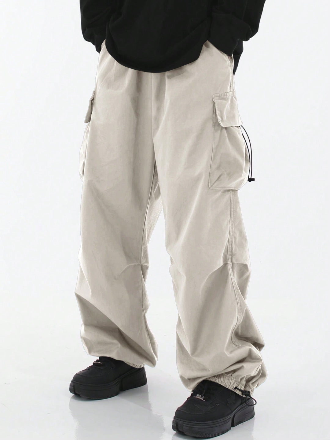 rurumu: drawstring loose fit cargo pants