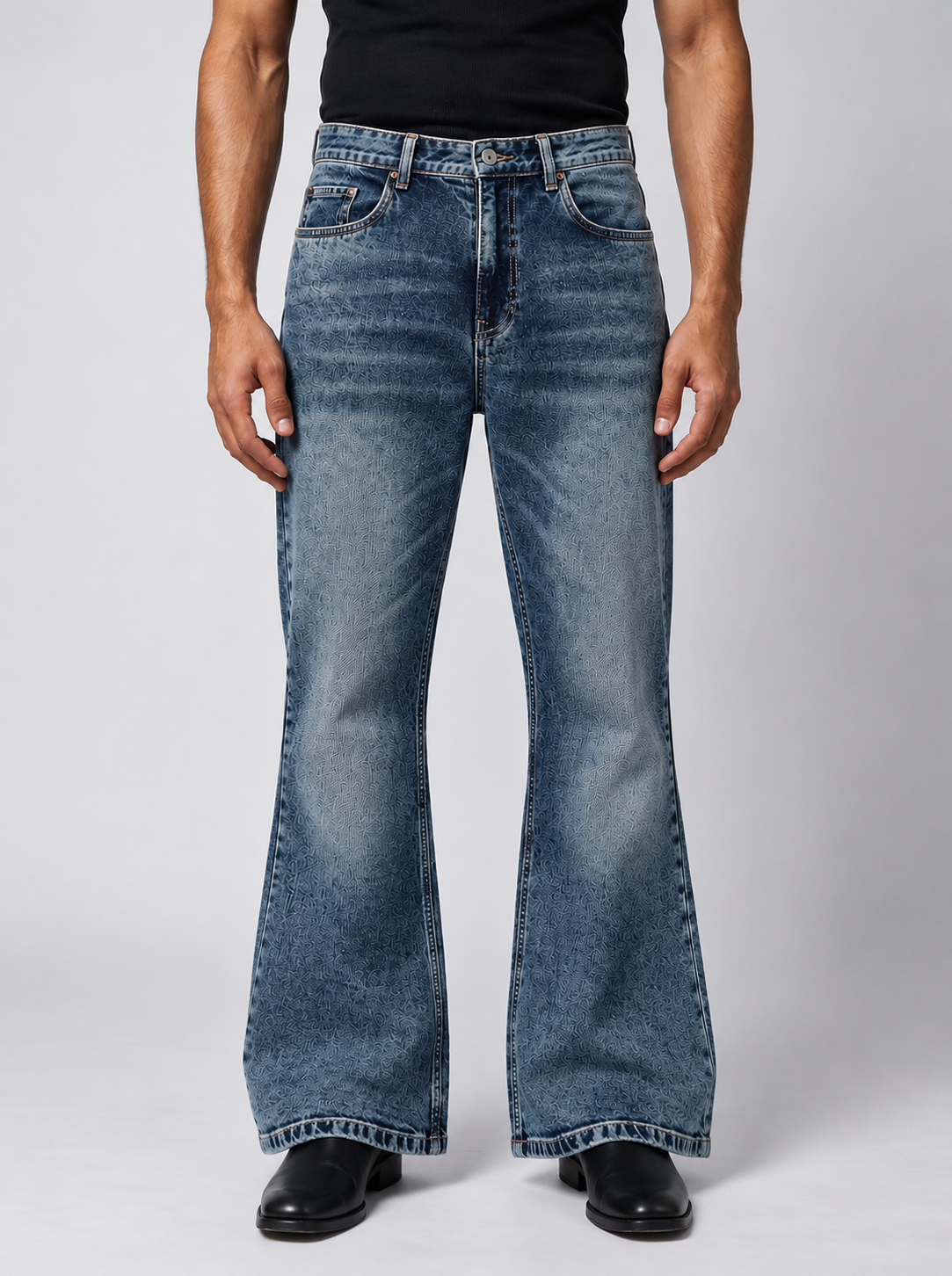 Iron Blue Wash Bootcut Jeans