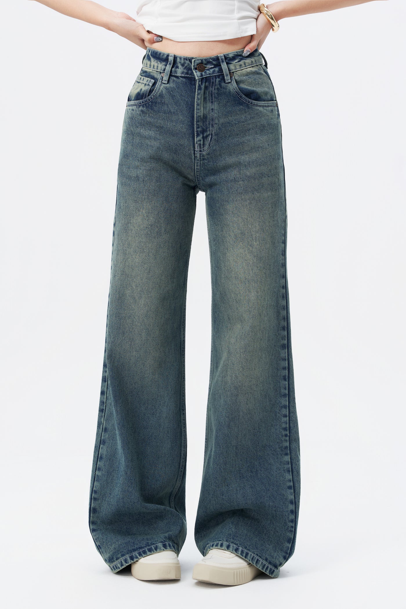 Rust Dusk Fade Wide Leg Jeans