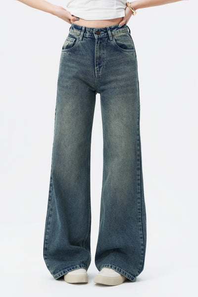 Rust Dusk Fade Wide Leg Jeans