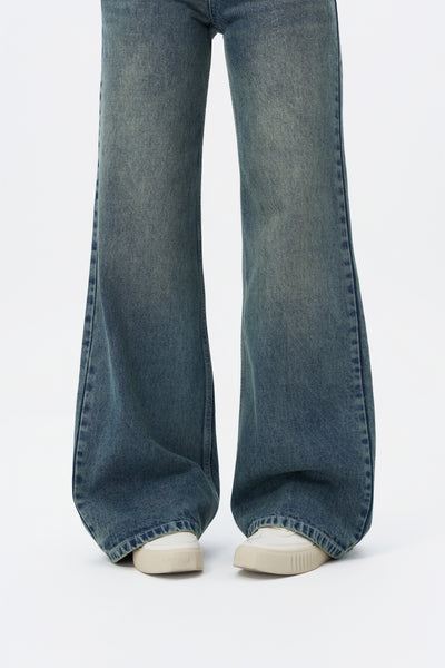 Rust Dusk Fade Wide Leg Jeans