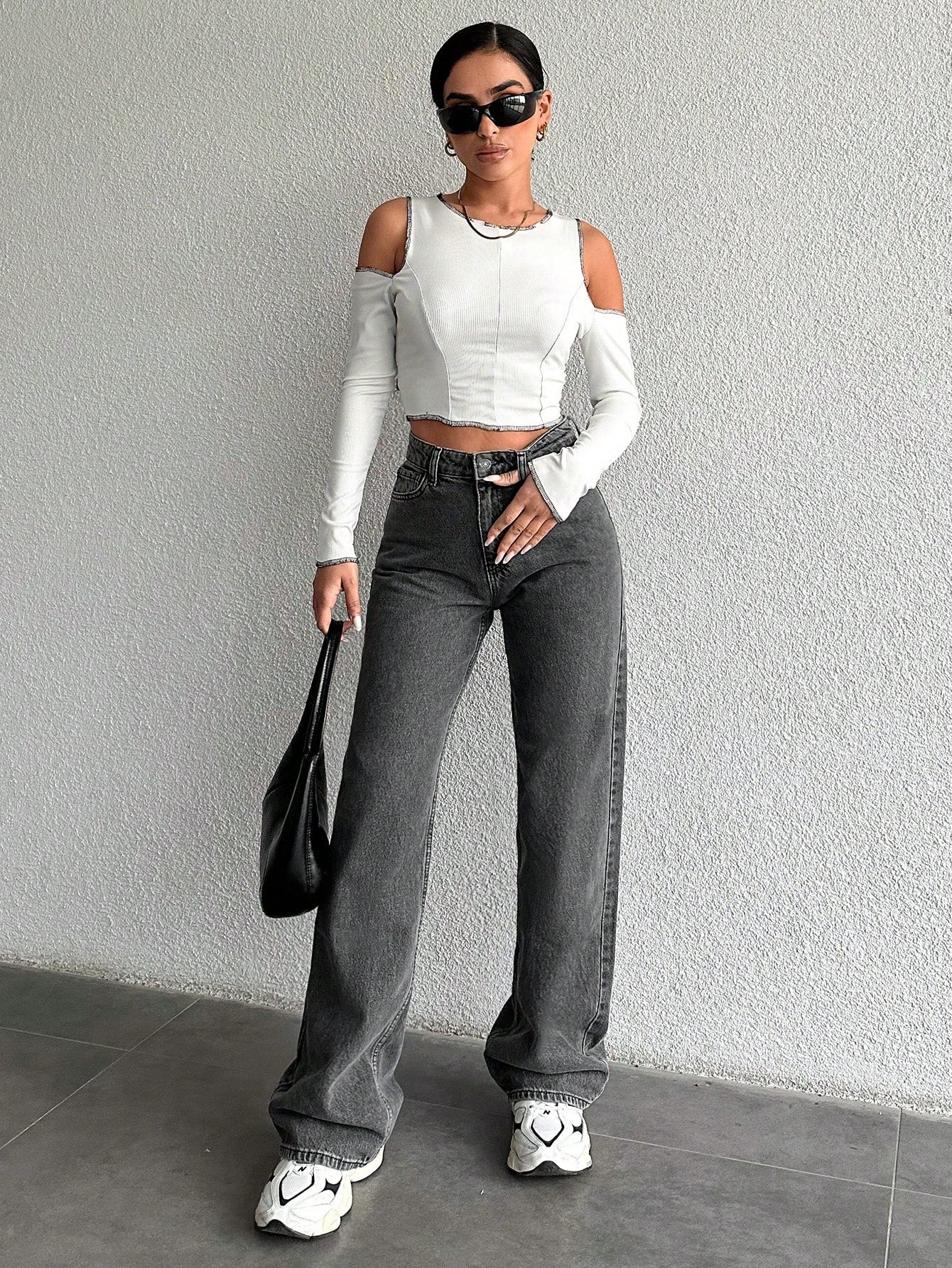 Charcoal Grey Straight Fit Jeans
