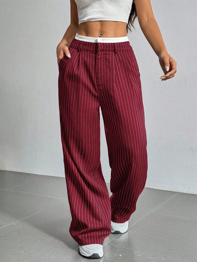 Striped Boxer Wide Leg Trousers