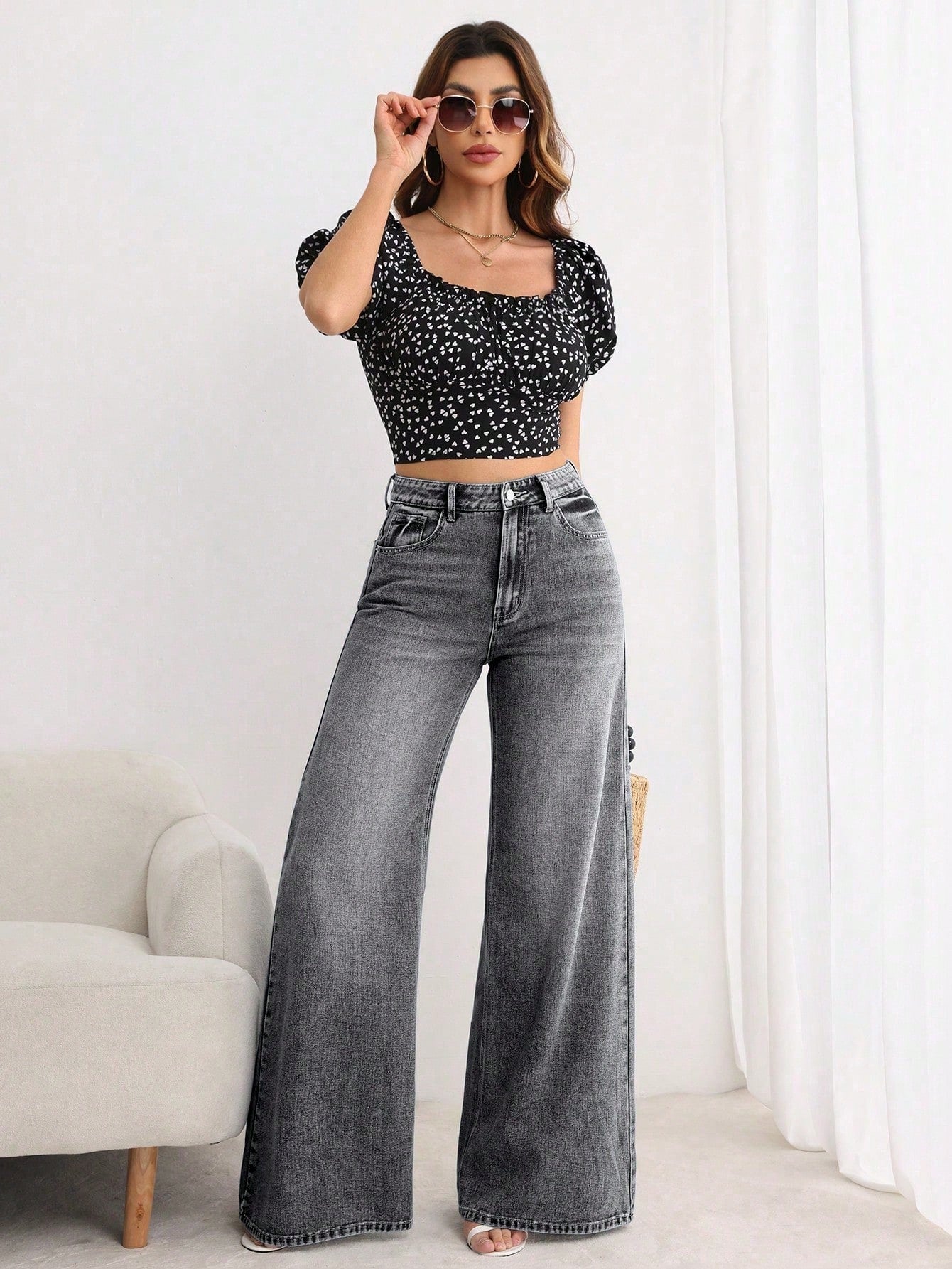 Sweet Static Extra Wide Leg Jeans