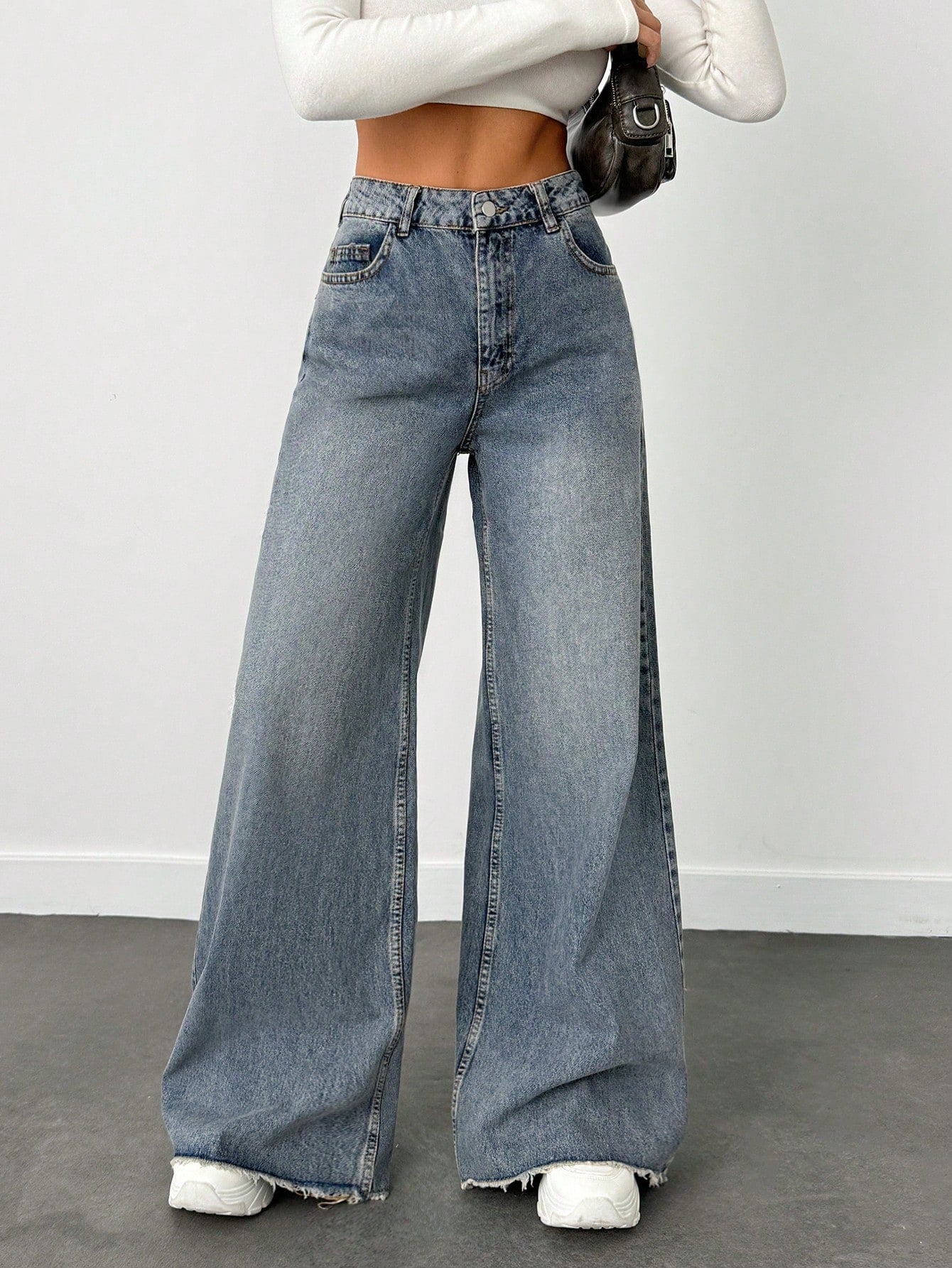Bling Bleach Wide Leg Jeans