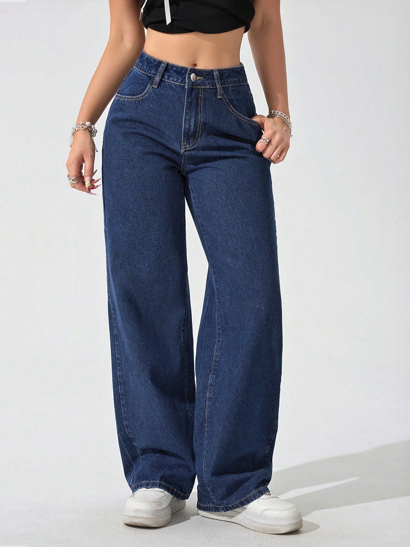 Wide Leg High Rise Jeans